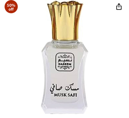 Naseem Musk Safi Concentrated Perfume Oil Alcohol Free with composition of Musk Amber Sandalwood Long Lasting Arabian Fragrance Oil for Men & Women 12 ML