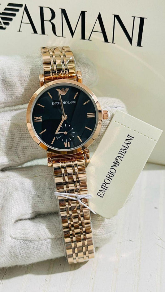 Mra Copper Chain Black Dial Chronograph ladies Watch 989567