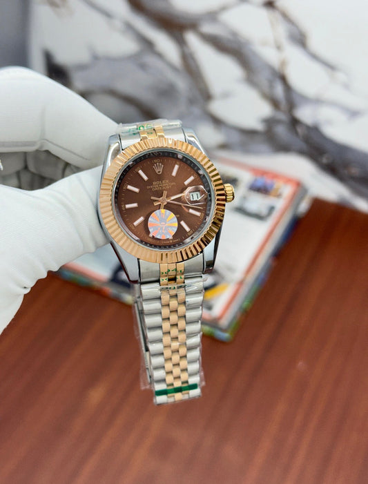 Lor Sliver Copper Chain Brown Dial Japanese Machinery Automatic Men's Watch 990120