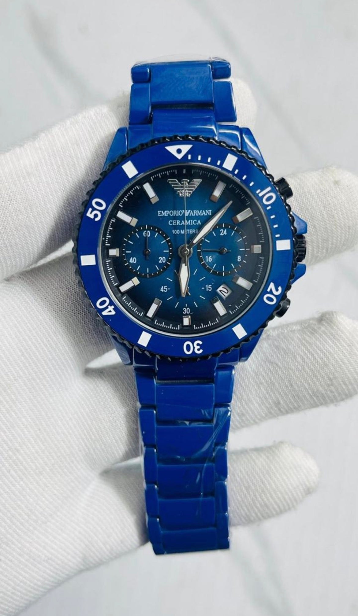 Mra Blue Chain Blue Dial Ceramic Premium Og Quality Men Watch 990347