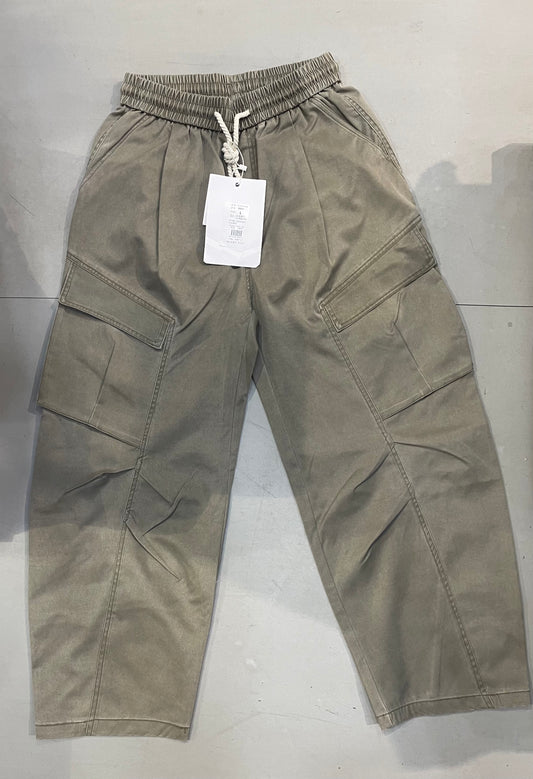 FASHION Korean Style Greenish Grey Baggy Fit Cargo Pants 2821