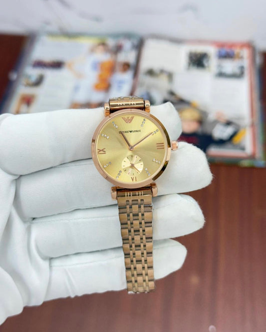 Mra Gold Chain Gold Dial Ladies Watch 900957