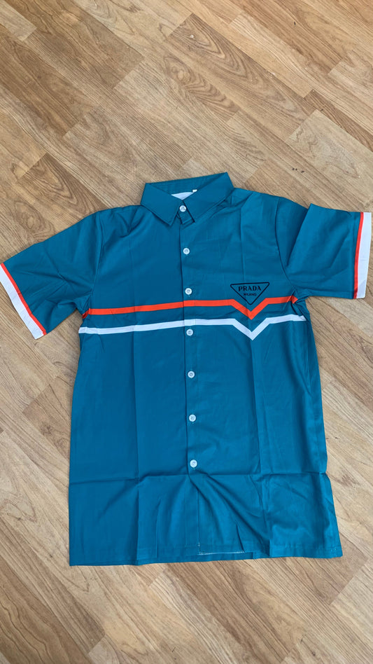 ARP Teal Colour With Back Black Print Premium Quality Half Sleeve Shirt 2803