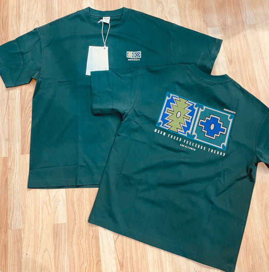 WEAR Olive Green Colour With Back Print Premium Oversized Tshirt 9234