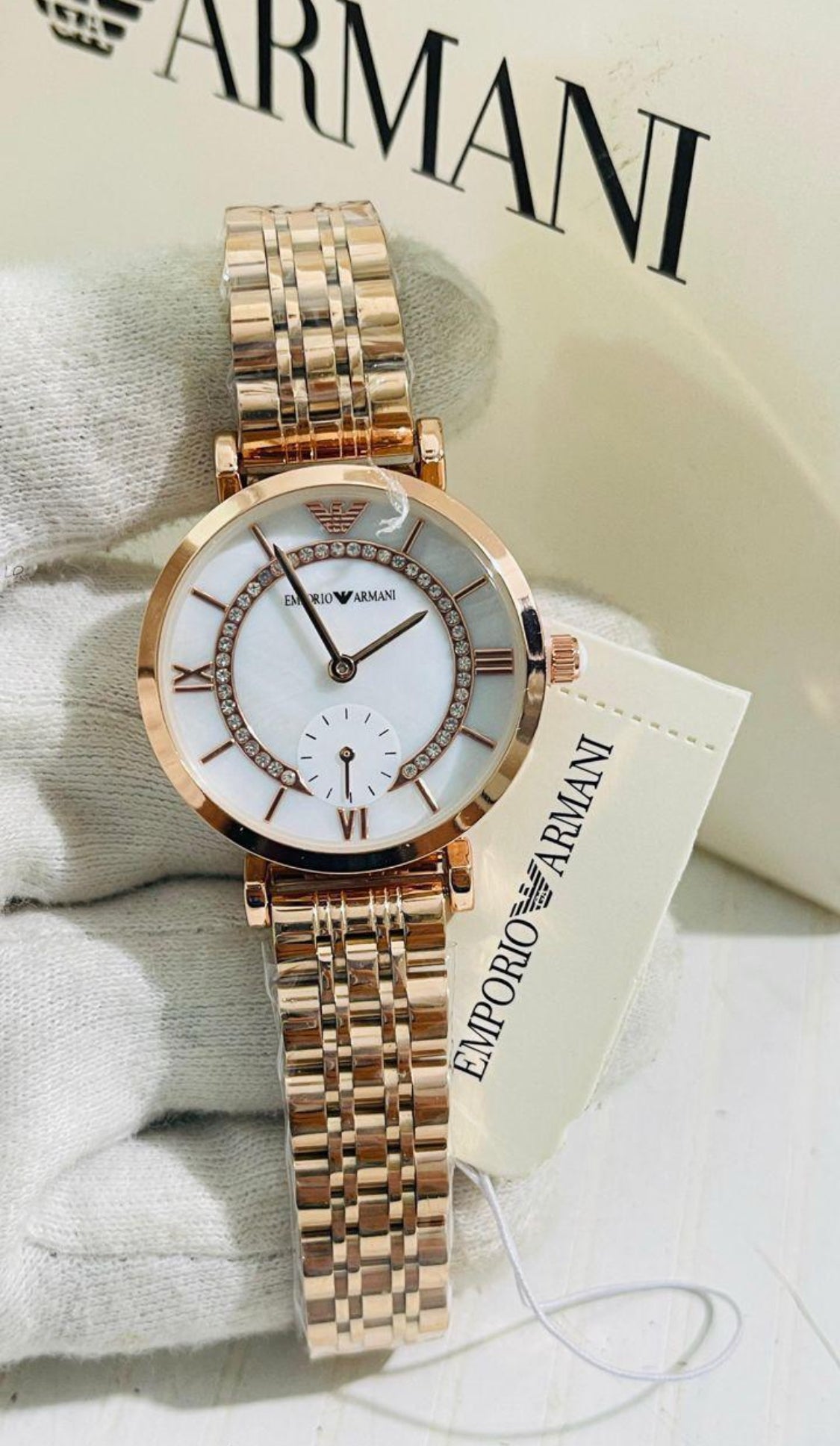 Mra Copper Chain white Copper Stone Dial Ladies Watch 989568