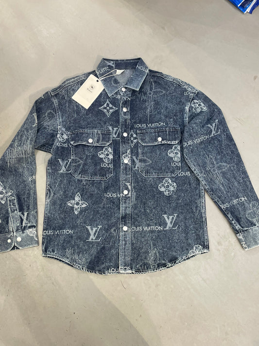 UOL Qikanu Denim Blue Rugged Full Sleeve Shacket 6915