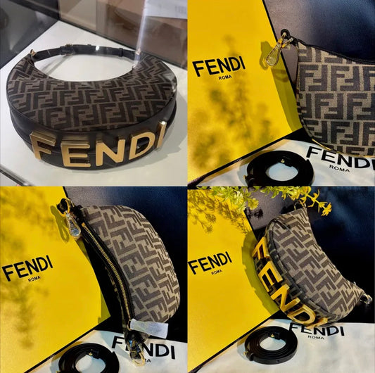 NEF FEN FF Print Brown Colour Premium Quality Imported Ladies Sling Bag With Box 68059