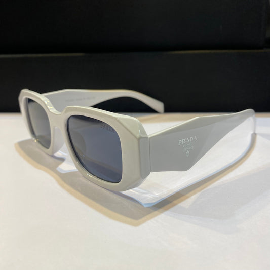 Arp White Frame Black Shade Unisex Sunglass 8251 52 18 141