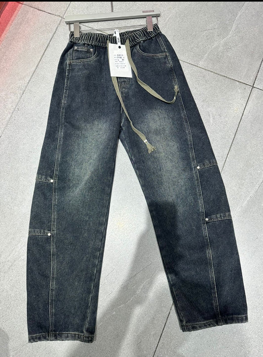 Korean style Blue Colour Green Shade jeans Pants Straight Fit 9003