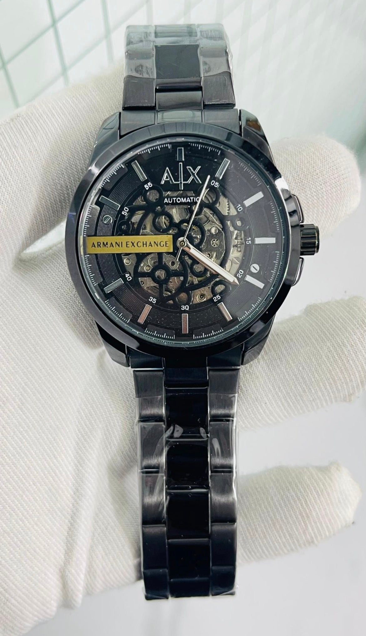 MRA Aix Black Chain Black Silver Dial Automatic Men’s Watch 990342