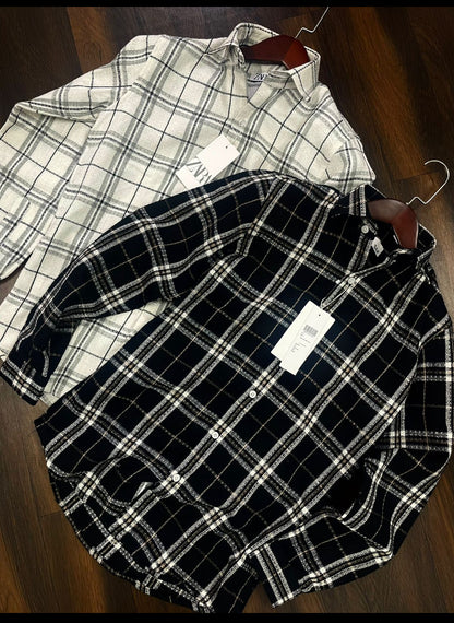 RAZ shirt White Colour Black Checks 80888