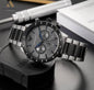 MRA Matte Black Silver Gray Dial All Chrono Work Men’s Watch 990685