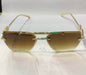 REV Frameless Golden Stick Brown Shade Premium Quality Sunglasses 3095 60 15-141