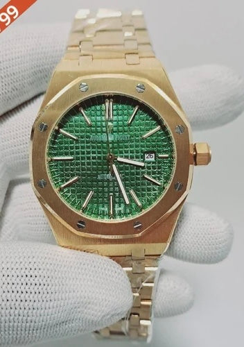 DUA PA Copper Chain Green Dial Chrono Working Men Watch