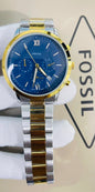 Sof Silver Golden Chain Blue Golden Dial Chronograph Working Men Watch 990031