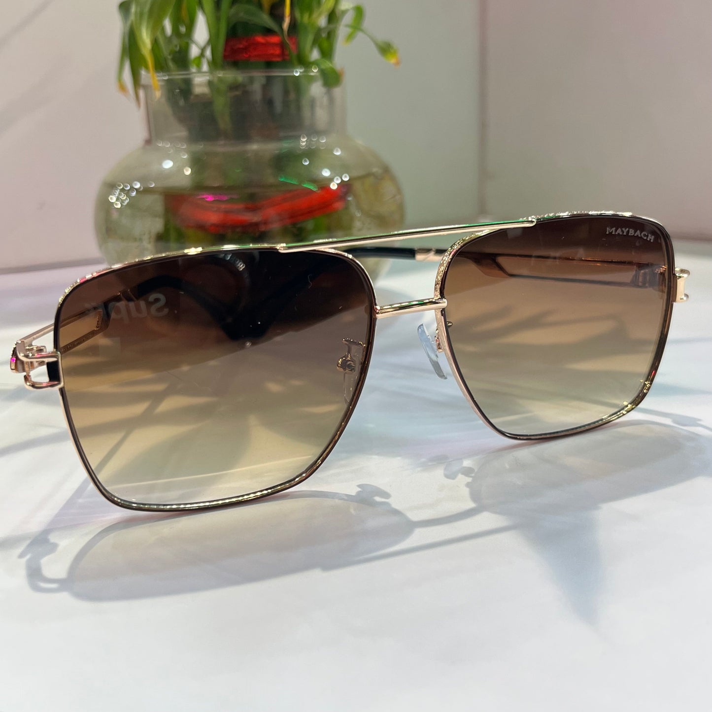 Yam Gold Frame Brown Shade Heavy Quality Sunglass SUN001