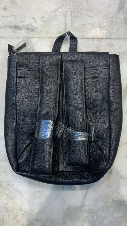 Black LDA Genuine Leather Unisex Backpack 988087