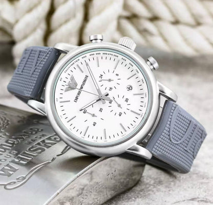 MRA ARM Gray Silicone Strap White Dial Heavy Chronograph Men’s Watch 988370