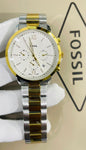 Sof Silver Golden Chain White Golden Dial Chronograph Working Men Watch 990029