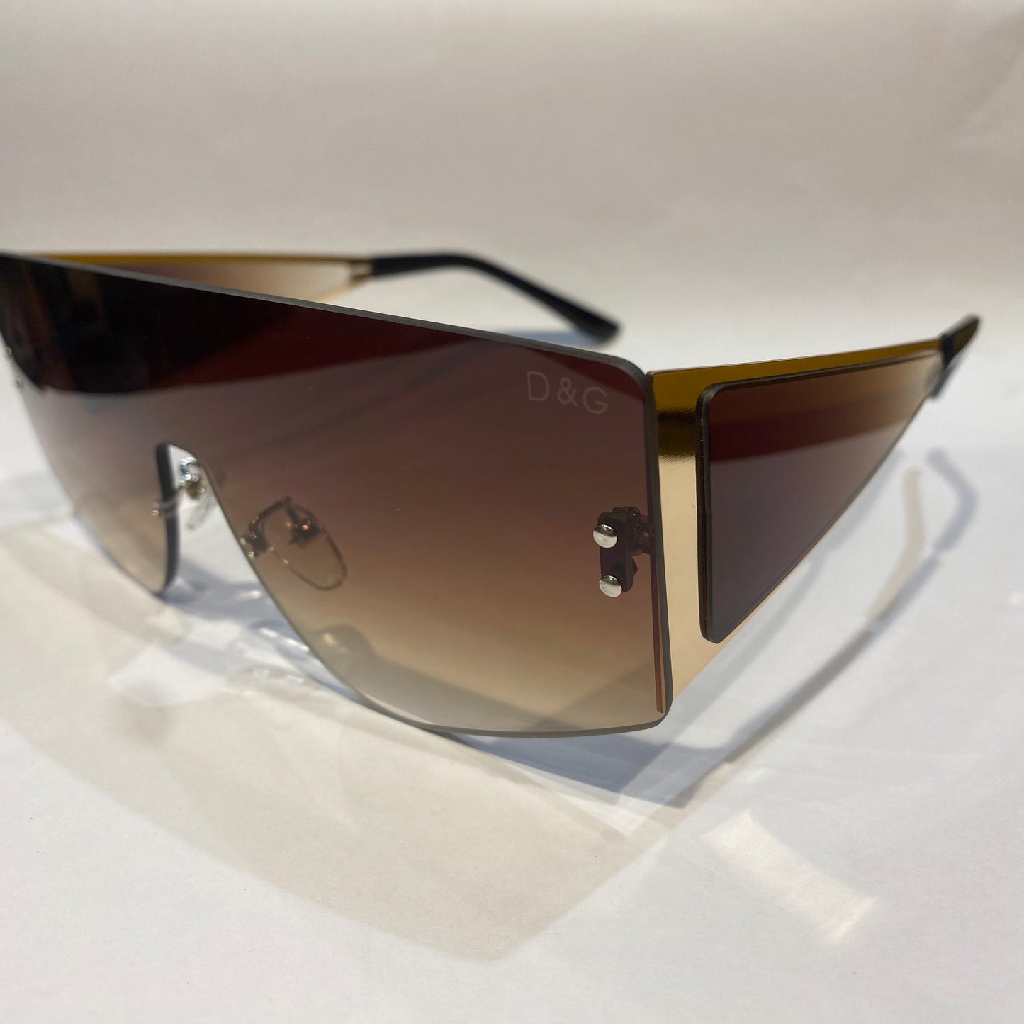 LOD Frameless Brown Shade Brown Black Stick Unisex Sunglasses 98231 54 17 143