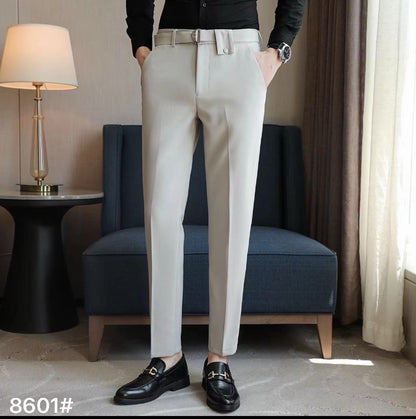 Korean Style Trousers Cream Colour Regular Fit k8602