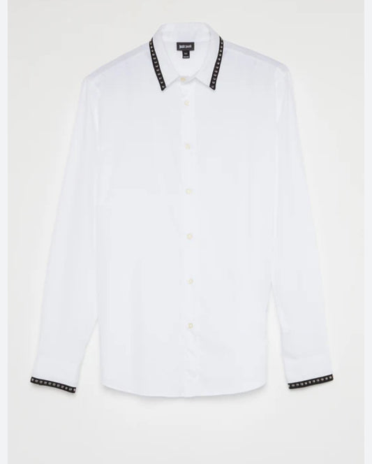 Korean Shirt White Colour Embroidered on collar & selves 35107