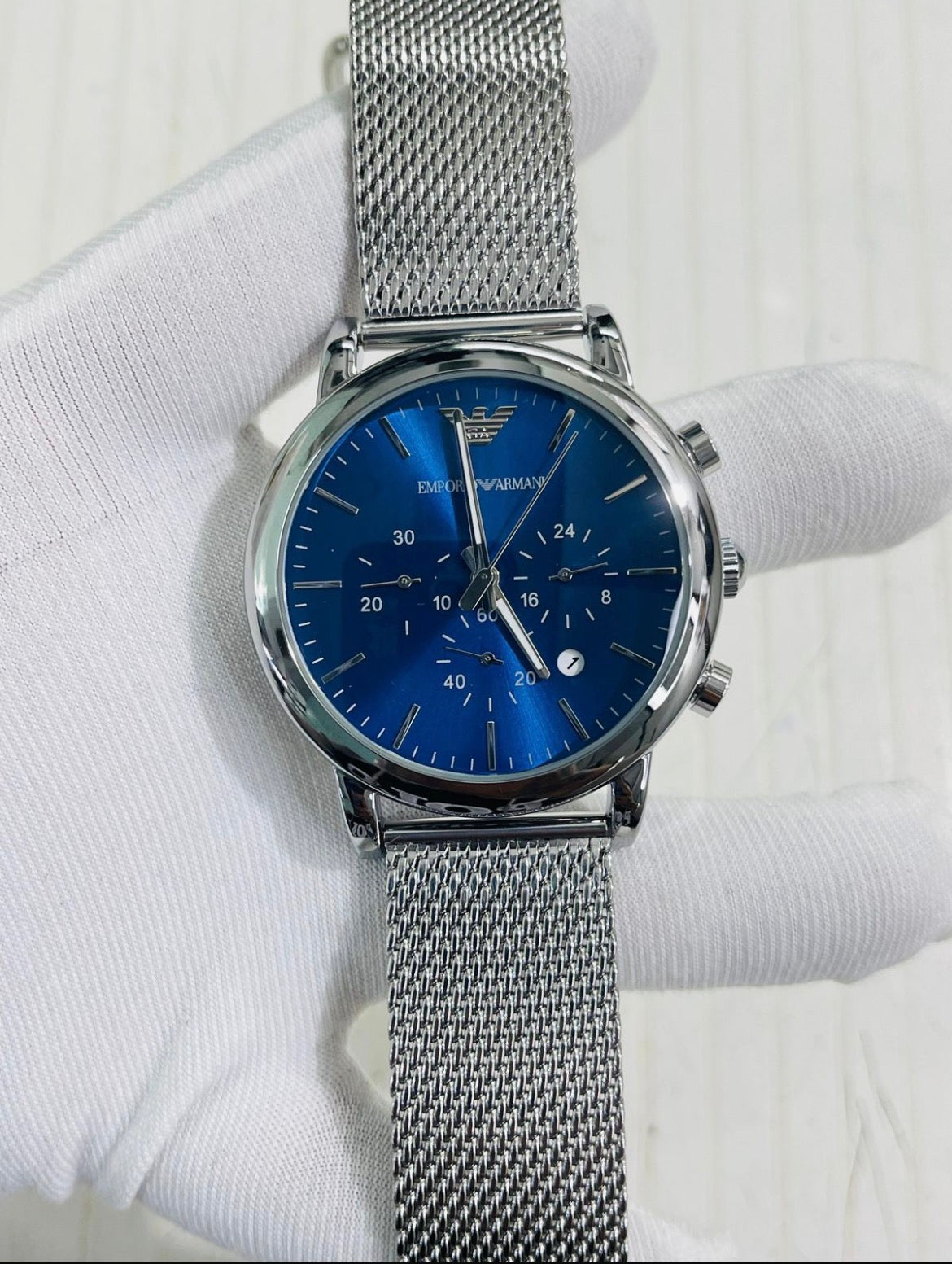 Mra Silver Chain Blue Dial Men Watch 990357