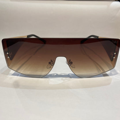 LOD Frameless Brown Shade Brown Black Stick Unisex Sunglasses 98231 54 17 143