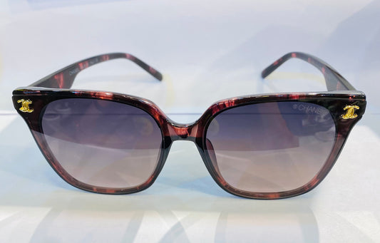AHC Dark Pink leopard Frame Brown Shade Premium Quality Unisex Sunglass 36236 58 17-146