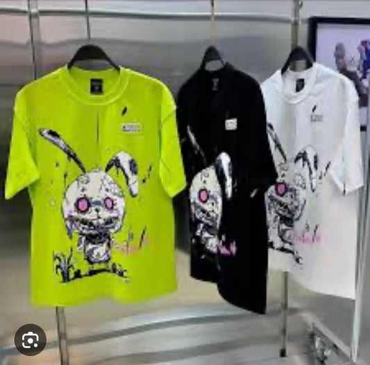 Fashion Styles Neon Colour With Front Print And Back Print Premium Quality Tshirt W6305