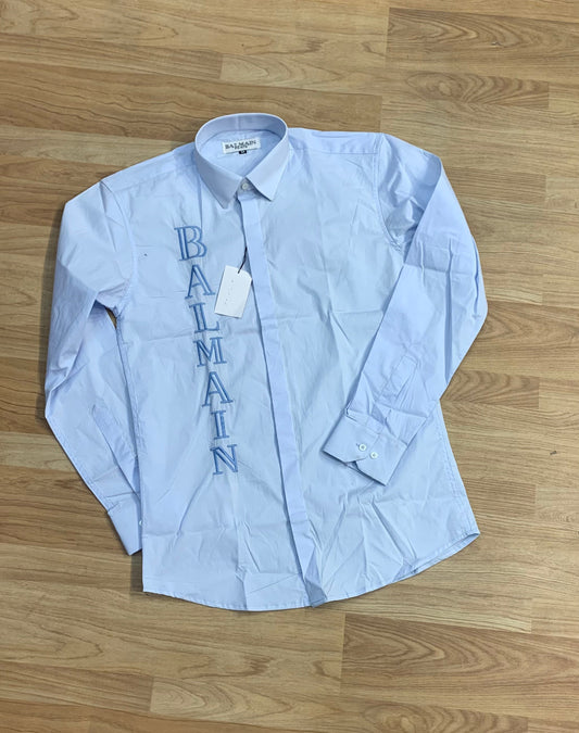 LAB Blue Colour with Embroidery Printed Premium Quality Printed Shirt 95113