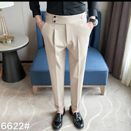Korean Style Trousers  Beige Colour Regular Fit K6623