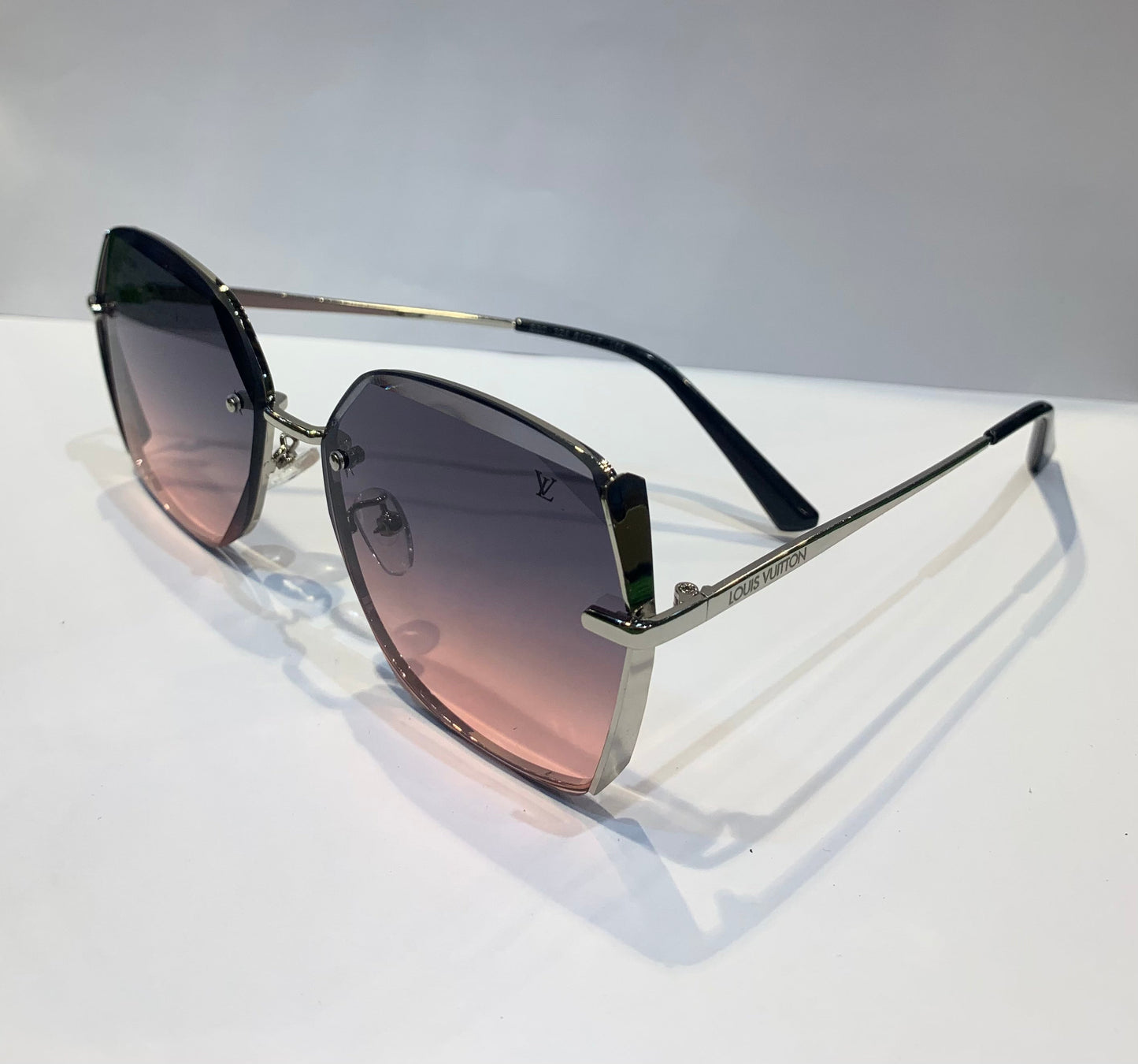 UOL VL Silver Frame Pink Shade Unisex Sunglass B80 324 61 17 144