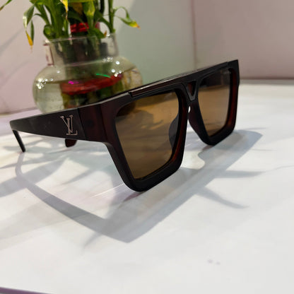 Uol Matte Brown Frame Brown Shade Heavy Quality Sunglass 15026113145