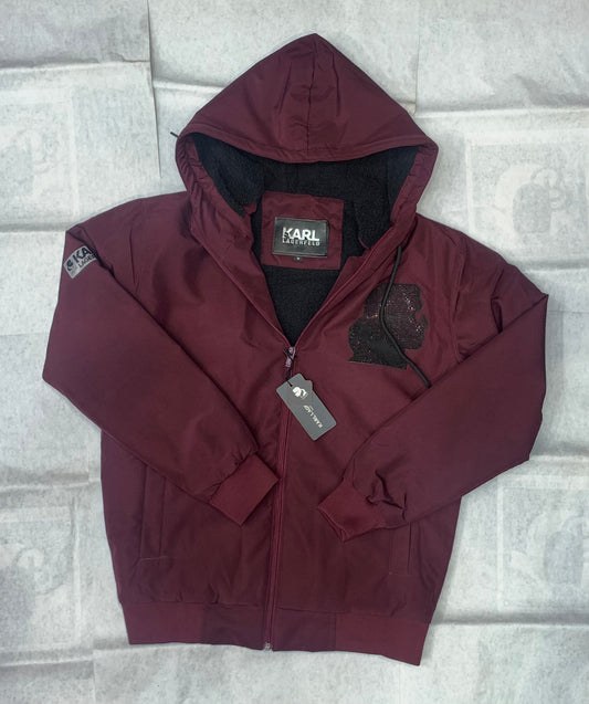 RAK Purple Colour With Front Diamond Logo Print Premium Quality Hoodie With Puffer Jacket 93303