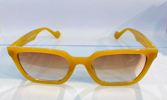 CUG Yellow Frame Brown Shade Premium Quality Unisex Sunglass SUN076
