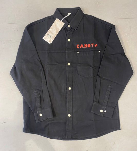 CANOT Black Denim Back Print Impoted Shirt For Men C862
