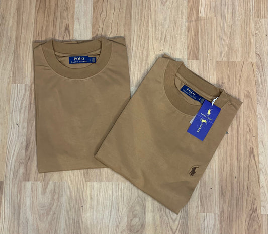 LOP Beige Colour Plain Single Logo Premium Quality Tshirt 88816