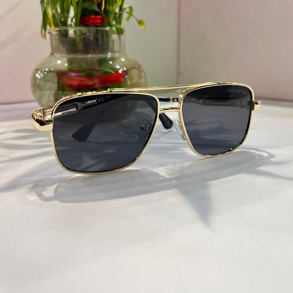 Uol Gold Frame Black Shade Heavy Quality Sunglass 51514819130 ￼