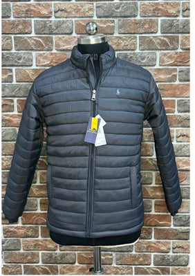 LOP Lite Grey Colour Front Logo Embroidery Puffer Zipper Jacket 78910