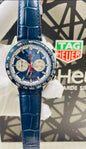 Gat Blue Leather Strap Blue Ring Blue Dial Chronograph Working Men Watch 990353