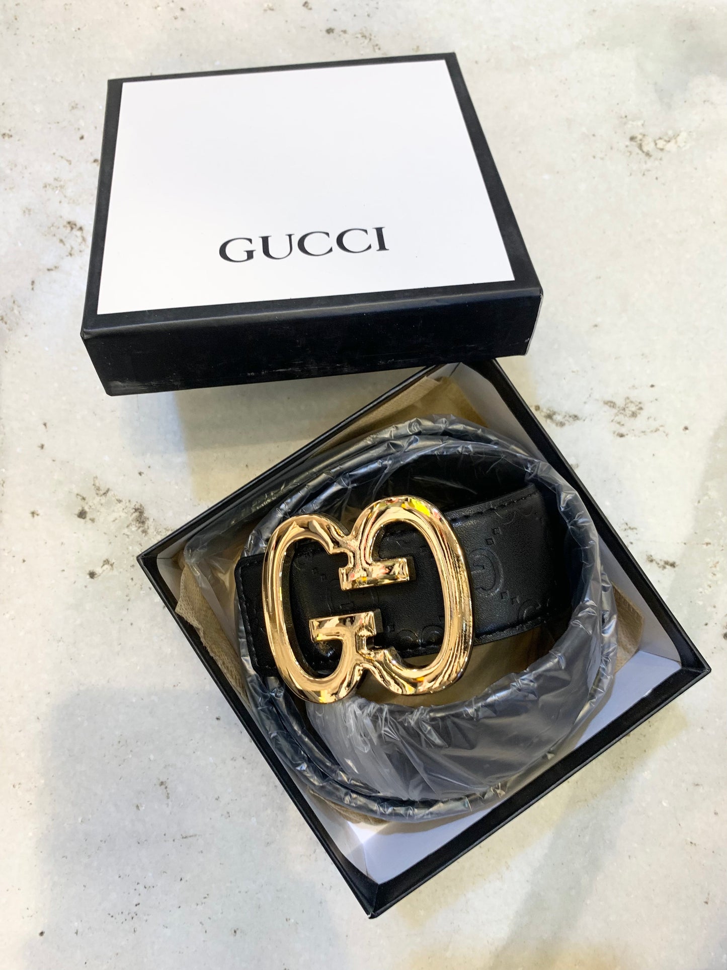 CUG Black Colour Belt Black Rose Gold Buckle 987918