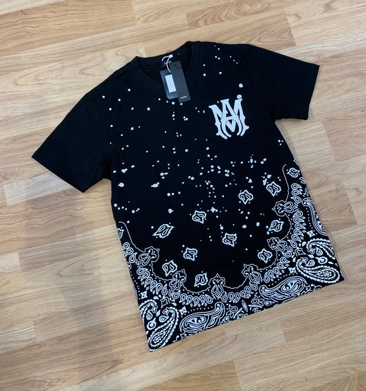 IMA Black Colour Black Print Premium Quality Half Sleeve Tshirt 636107