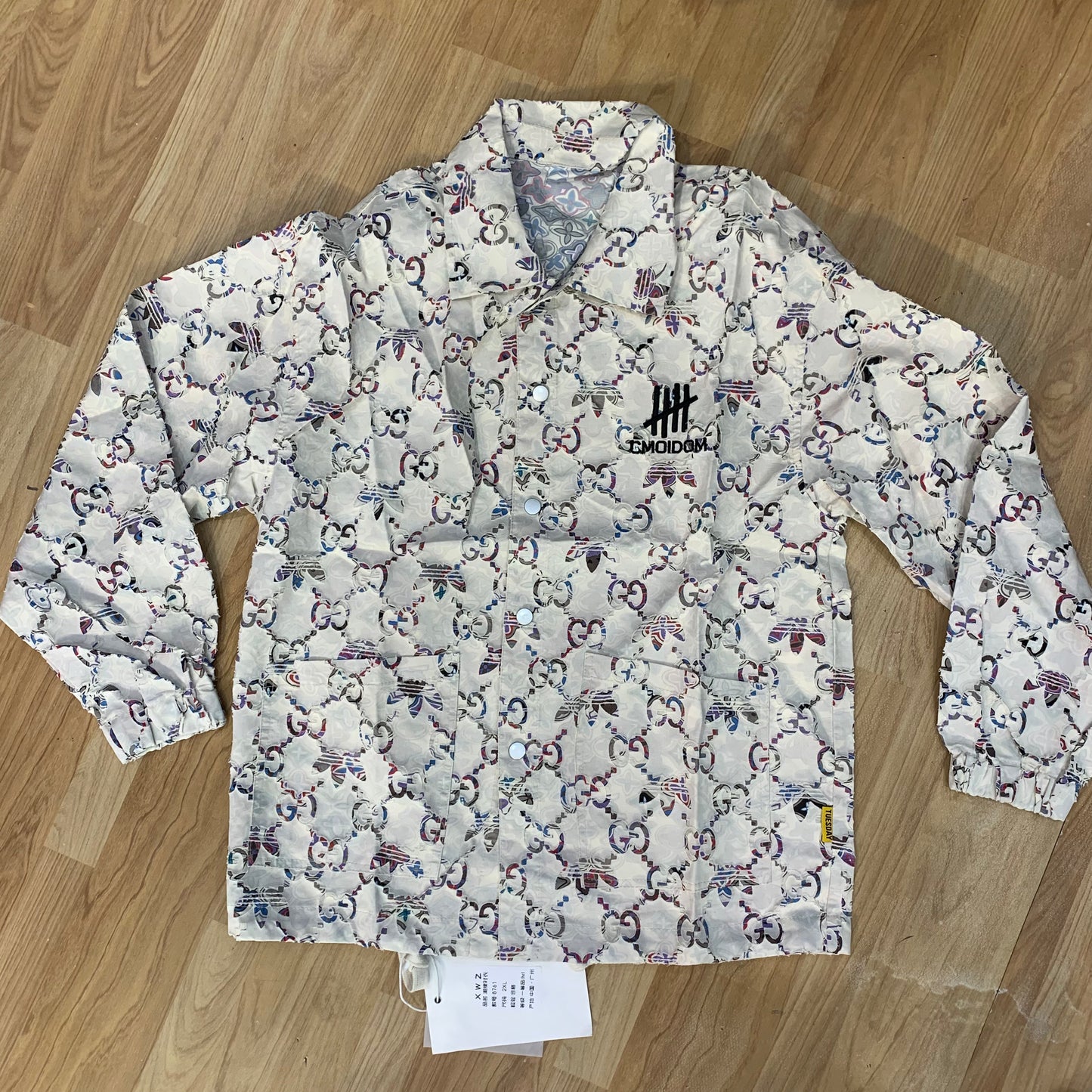 White Multi Color CMOIDOM Shirt Shacket 8761