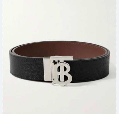 RUB Golden Silver Buckle Black Leather Ladies Belt 87458