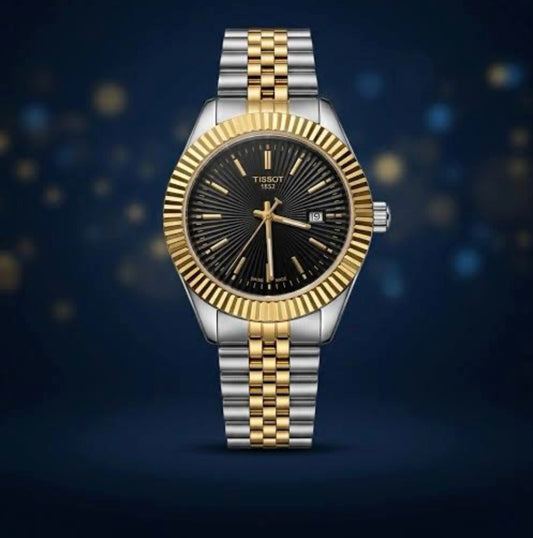 SIT TIS Black Colour Double Tone Chain Date Working Mens Watch 990621