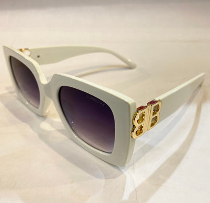 RUB White Frame Purple Shade Sunglass 21003 56 18-141