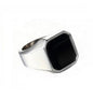 Silver Color Black Stone Stainless Steel Premium Quality Men’s Ring 5034