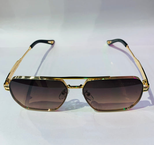 YAM Golden Frame Dark brown Shade Unisex Premium Quality Sunglass 2537 56 22-143