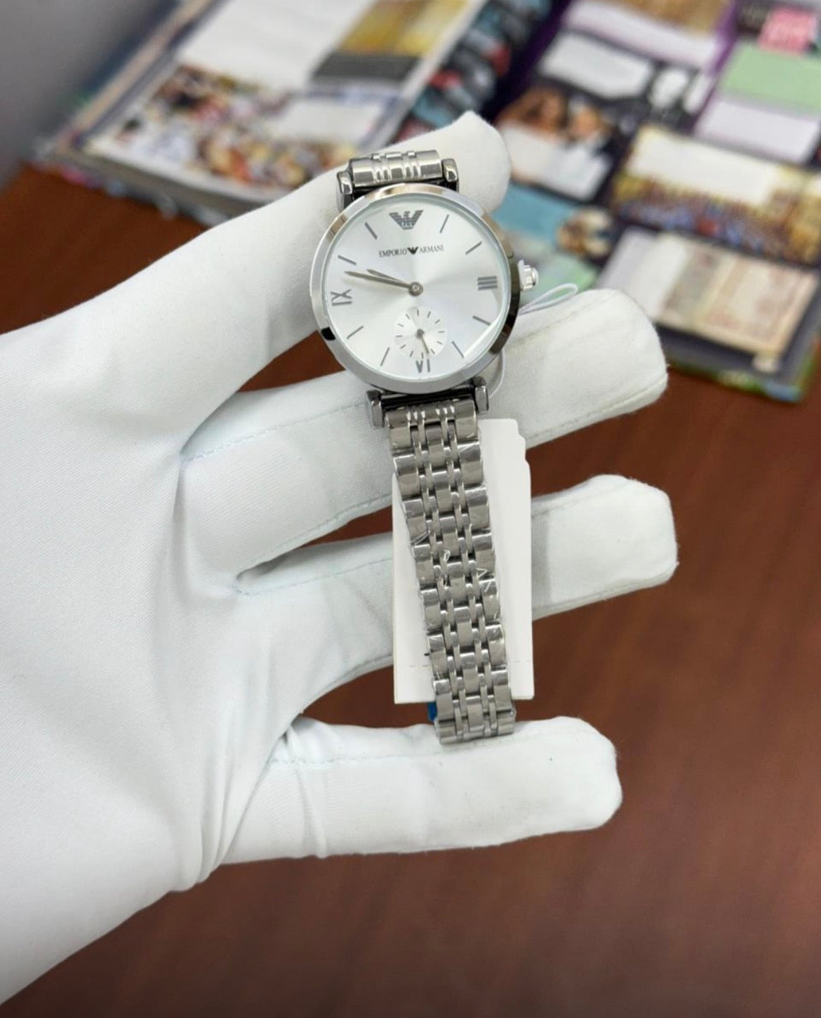 Mra Silver Chain Silver Dial Chronograph Working Ladies Watch 990206